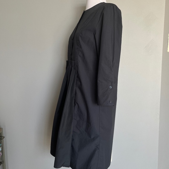 Cos Navy 3/4 sleeve Voluminous Gathered Cotton Casual A-line Dress w/ Pockets - Picture 12 of 12